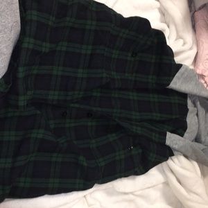 Navy and green flannel